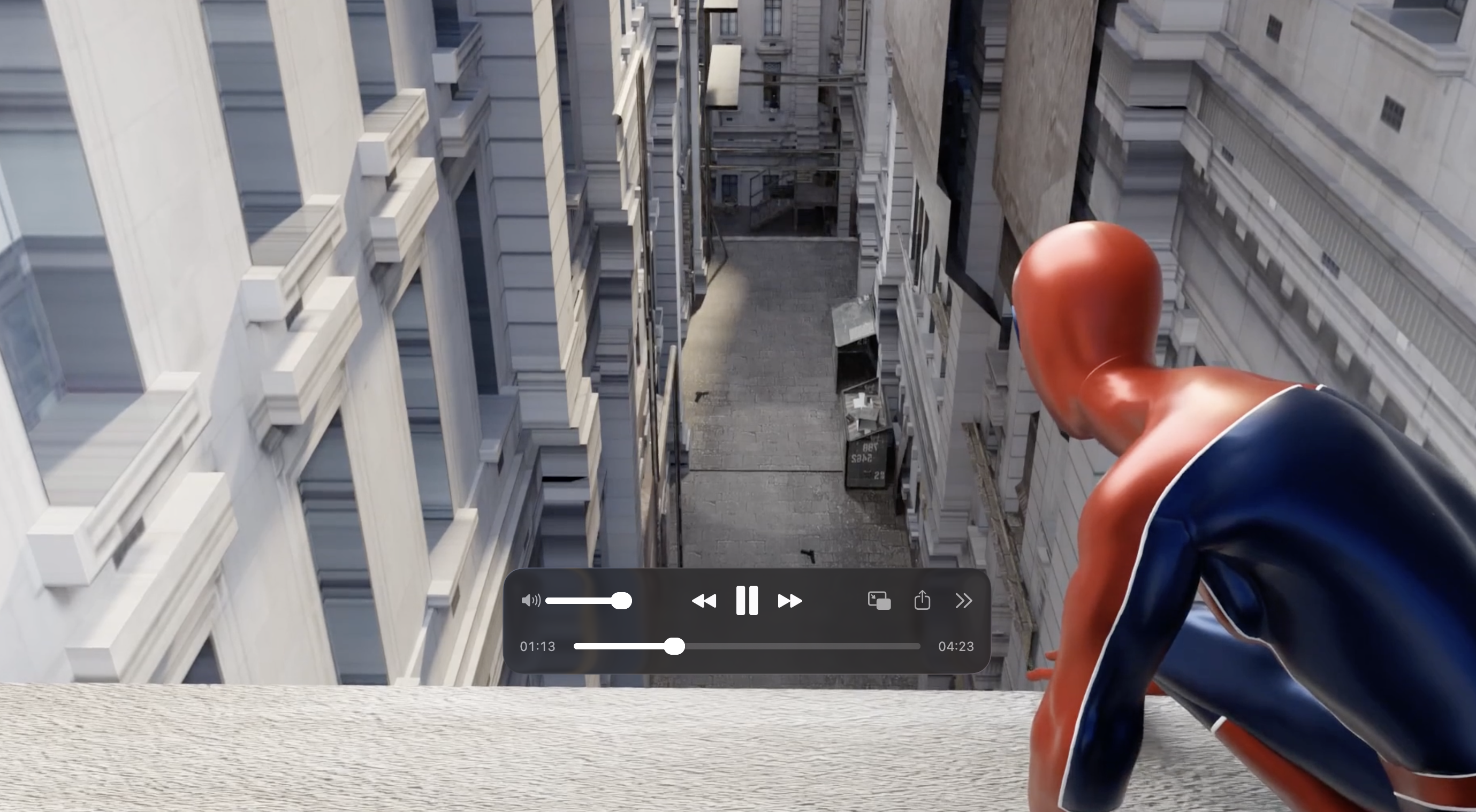 3D animation — rooftop chase scene